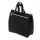 schwarzer Einkaufsshopper / Einkaufstasche hochformat, helle Reißverschlüsse