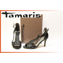 Tamaris Sandale schwarz Glitzersteinchen am Steg 7 cm Absatz 39