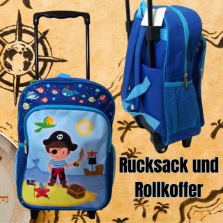 Kindertrolley / -Rucksack Pirat, blau