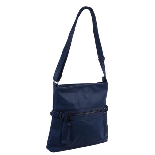 mittlere Reißverschlusstasche mit langem Henkel, dunkelblau