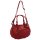 knautschige Handtasche mit kurzen und langem Henkel, rot