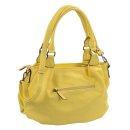 knautschige Handtasche mit kurzen und langem Henkel, gelb