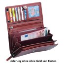 Damenlangbörse Leder rot – Otario Geldbörse mit RFID-Schutz