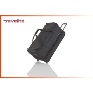 kleine Travelite Basics Trolley-Reisetasche S 55cm, mit Dehnfalte, schwarz/blau
