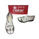 Rieker Damen Ballerina weiß kombi Leder mit...