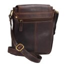 Sportliche braune Lederschultertasche mit verstellbarem Gurt