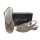 Comfortabel Damen Sandalette; 3,5 cm; Weite H; taupe 38