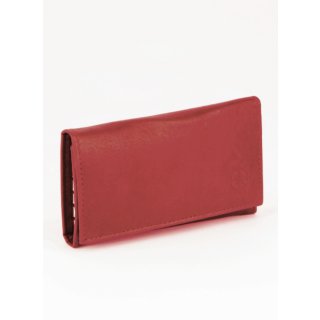 rote Hakenschlüsseltasche aus hochwertigem Leder, mit Scheinfach