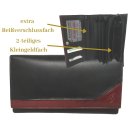 große Damenbörse mit Reißverschlusskleingeldfach, Leder, zweifarbig schwarz rot