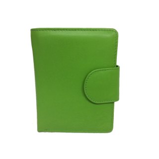 hellgrüne Damenbrieftasche mit Druckknopf Ledergeldbörse green 2/9