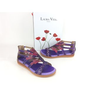 Laura Vita FECLICIEO 02 Damen Sandale lila, Fersenbereich mit Reißverschluß