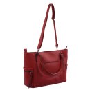 große Damenhandtasche rot mit kurzen und langem Henkel