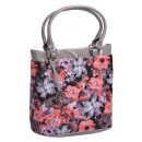 Daniele Donati Handtasche grau-bunt mit Blumenmuster