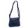 blaue flache Damenhandtasche, Kunstleder