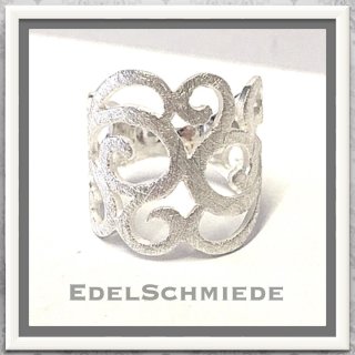 Edelschmiede925 Silberring mit tollem Ornament in eismatt...