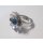 Edelschmiede925 Silber Ring als Blüte mit Blautopas Cabochon 925