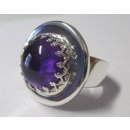 Edelschmiede925 Silber Ring mit wunderschönem Amethyst Cabochon