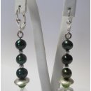 Edelschmiede925 Ohrhänger mit grünen Perlen u Bergkristall, 925/-