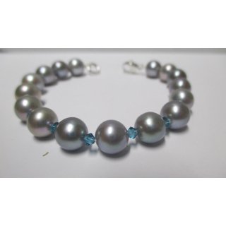 Edelschmiede925 Süßwasser Perlen Armband, geknotet, 925/- Schließe