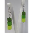 Ohrringe in knalligen Grüntönen 925/- Acrylwürfel Farbverlauf