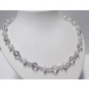 Perlenkette mit Bergkristall, Acrylperlen und Glas