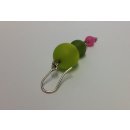 Ohrhänger mit Acryl Perlen in grün u rosa, 925/-