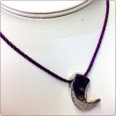 Edelschmiede925 Seidenband Violett mit 925 Silber Verschluß 45 cm