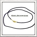 Seidenkordel in schwarz 925/- Verschluß vg, 58 cm