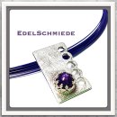 Edelschmiede925 Stahlseil mehrreihig, lila, 45 cm, 925...