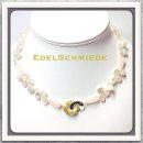 Edelschmiede925 Perlenkette mit Rosenquarz, 925/-...