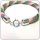 Edelschmiede925 Häkelarmband, matt weiß mit grau,rosa und grün,925