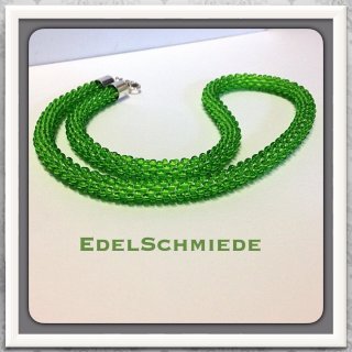 Edelschmiede925 Häkelkette, Grün,  mit 925/- Verschluß
