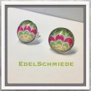 Edelschmiede925 Ohrstecker Silber 925 gemustert in grün, pink,...
