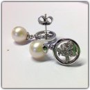 Edelschmiede925 Ohrringe mit echten Perlen als Pendel 925/- Silber