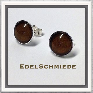 Edelschmiede925 Ohrstecker aus 925/-  Glascabochon 10 mm...