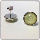 Edelschmiede925 Ohrstecker Silber 925 beige mit Blütendruck