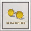 Edelschmiede925 Ohrstecker 925/-  Glascabochon 10 mm gelb