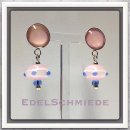 Edelschmiede925 Ohrringe aus 925/- mit Glaselementen in rosa