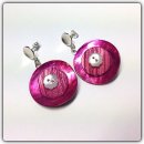 Edelschmiede925 Ohrringe aus 925/- Silber mit pink Perlmuttknopf