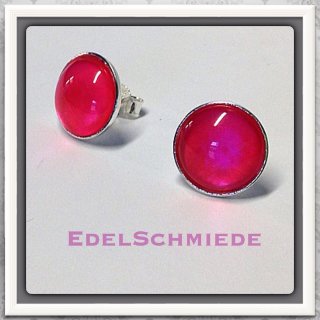 Edelschmiede925 Ohrstecker Silber 925 pink mit...