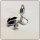 Charm Anhänger 925 Storch mit Baby schwarz/weiß