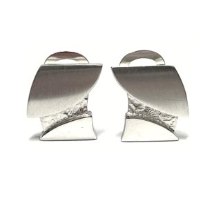 Ohrring 925 Silber matt poliert Ohrclip Ohrklips struktur einfarbig