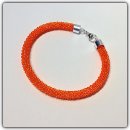 Häkelarmband orange klar mit 925/- Verschluß