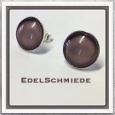 Edelschmiede925 Ohrstecker 925 Silber mit Glascabochon -...