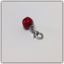 roter Apfel als Charm Anhänger Silber 925