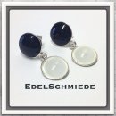 Edelschmiede925 Ohrstecker 925 Silber mit 2 Glascabochon...
