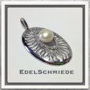 Edelschmiede925 großer Kettenanhänger 925 mit Perle und Zirkonias