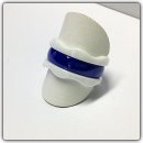Edelschmiede925 Keramik Ring halbrund blau 5 mm Ringgröße  56