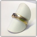 Edelschmiede925 breiter 585 Gold bicolor Ring mit...