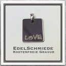 Edelschmiede925 Gravurplatte rechteckig 925 Silber "love"